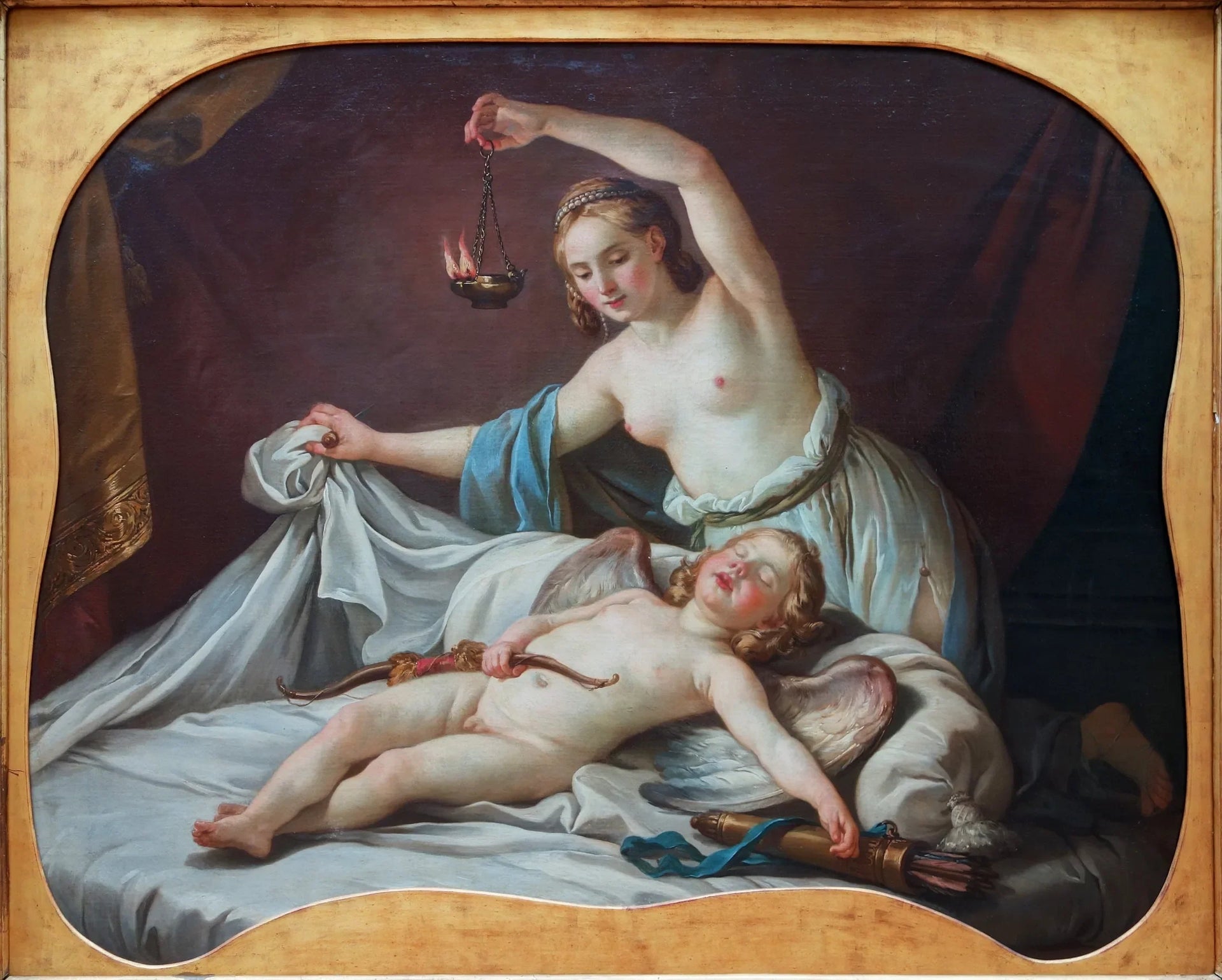 Psyché reconnaissant l'amour endormi - Joseph-Marie Vien image 1 reproduction artisanale de tableau