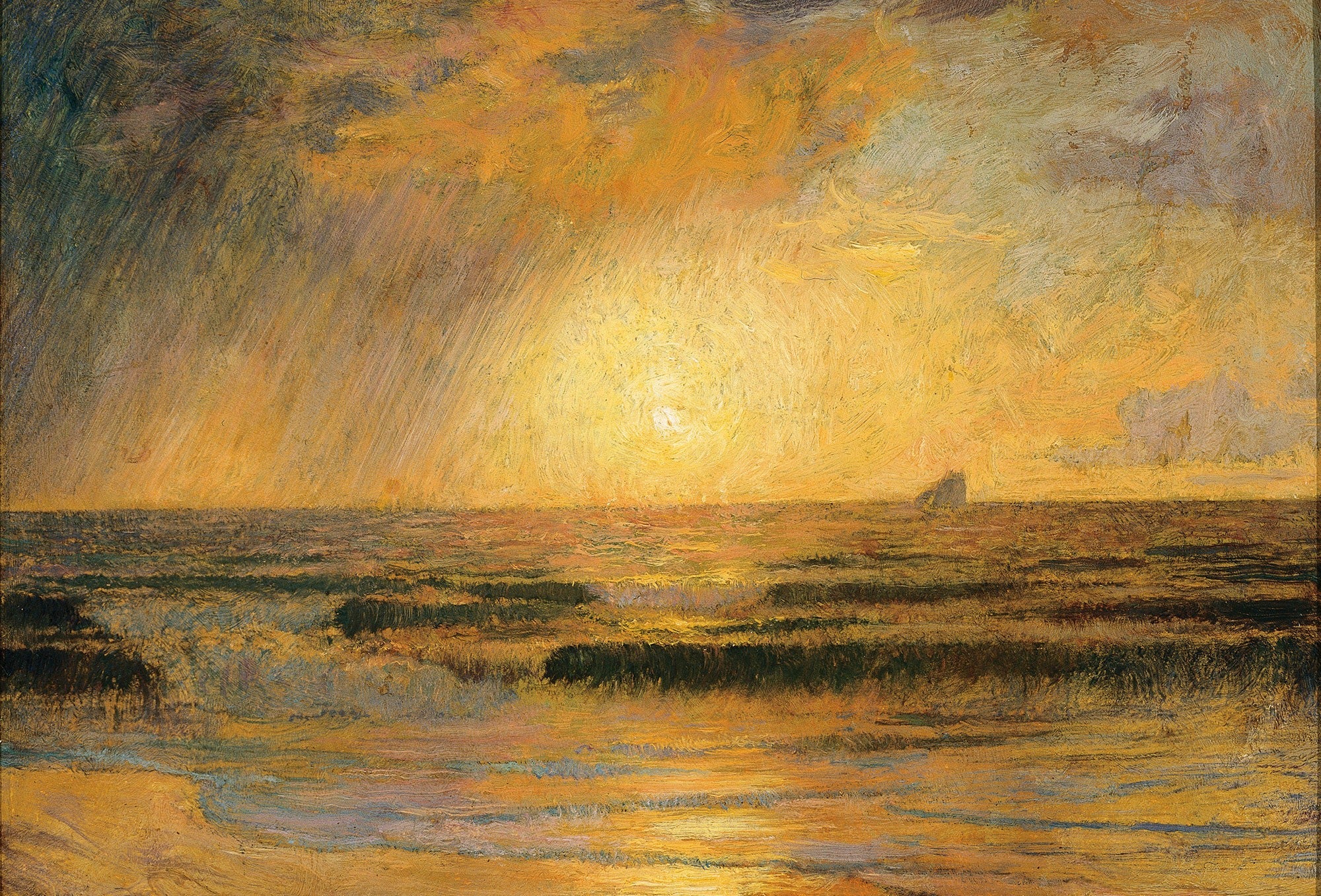 Puesta de sol en el mar - René Ménard image 1 tableau peint à l’huile sur toile