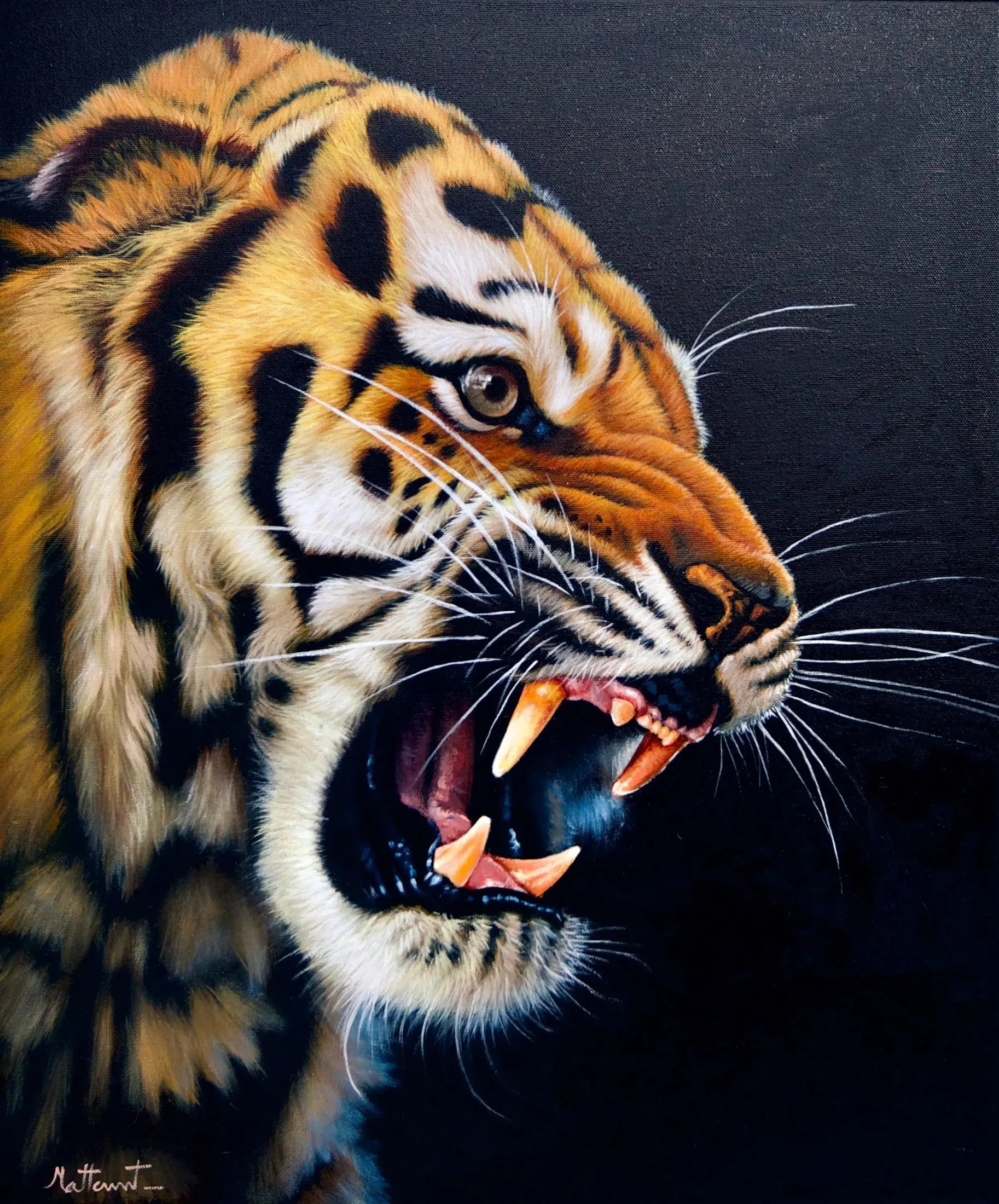 Puissance du Tigre | 50 x 70 cm image 1 tableau peint à l’huile sur toile