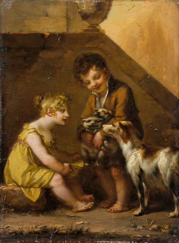 Puppies - Pierre-Paul Prud'hon image 1 reproduction de peinture à l’huile