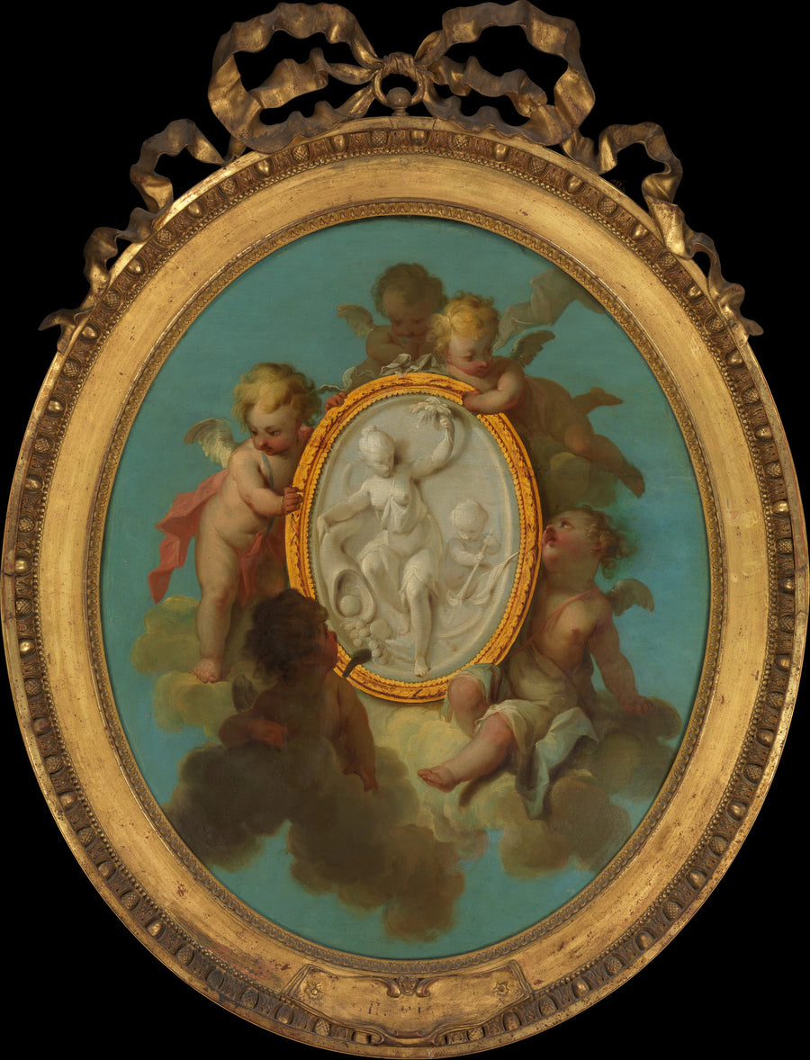 Putti avec un médaillon - Charles Dominique Joseph Eisen