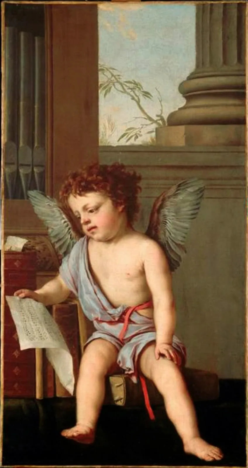 Putto chantant - Laurent de La Hyre image 1 copie peinte à la main à l’huile