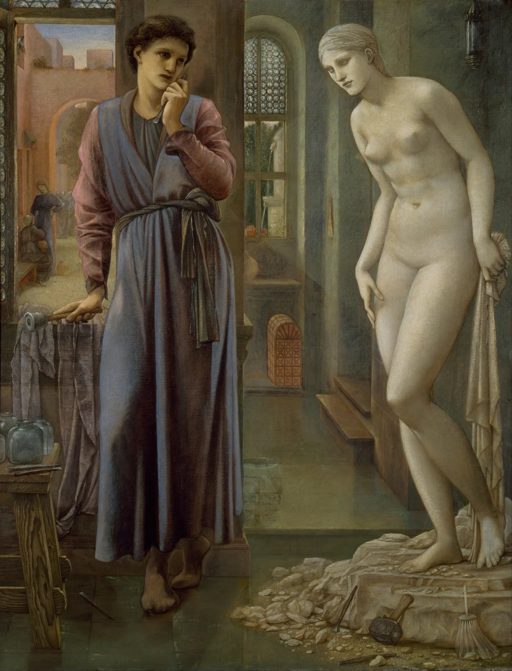 Pygmalion et l'Image - La Main se retient - Edward Burne-Jones image 1 reproduction artisanale de tableau