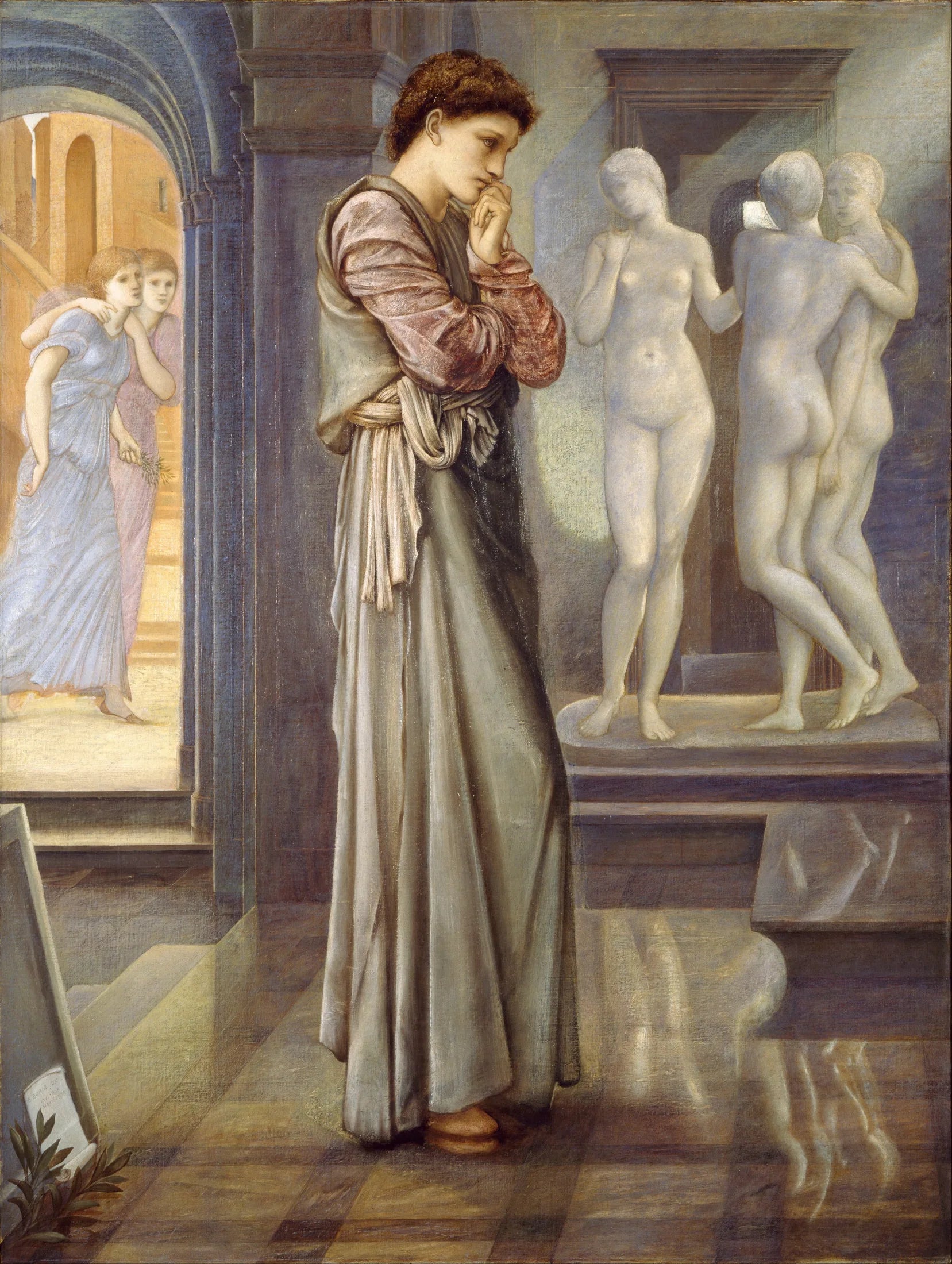 Pygmalion et l'Image - Les Désirs du Cœur - Edward Burne-Jones image 1 copie peinte à la main à l’huile