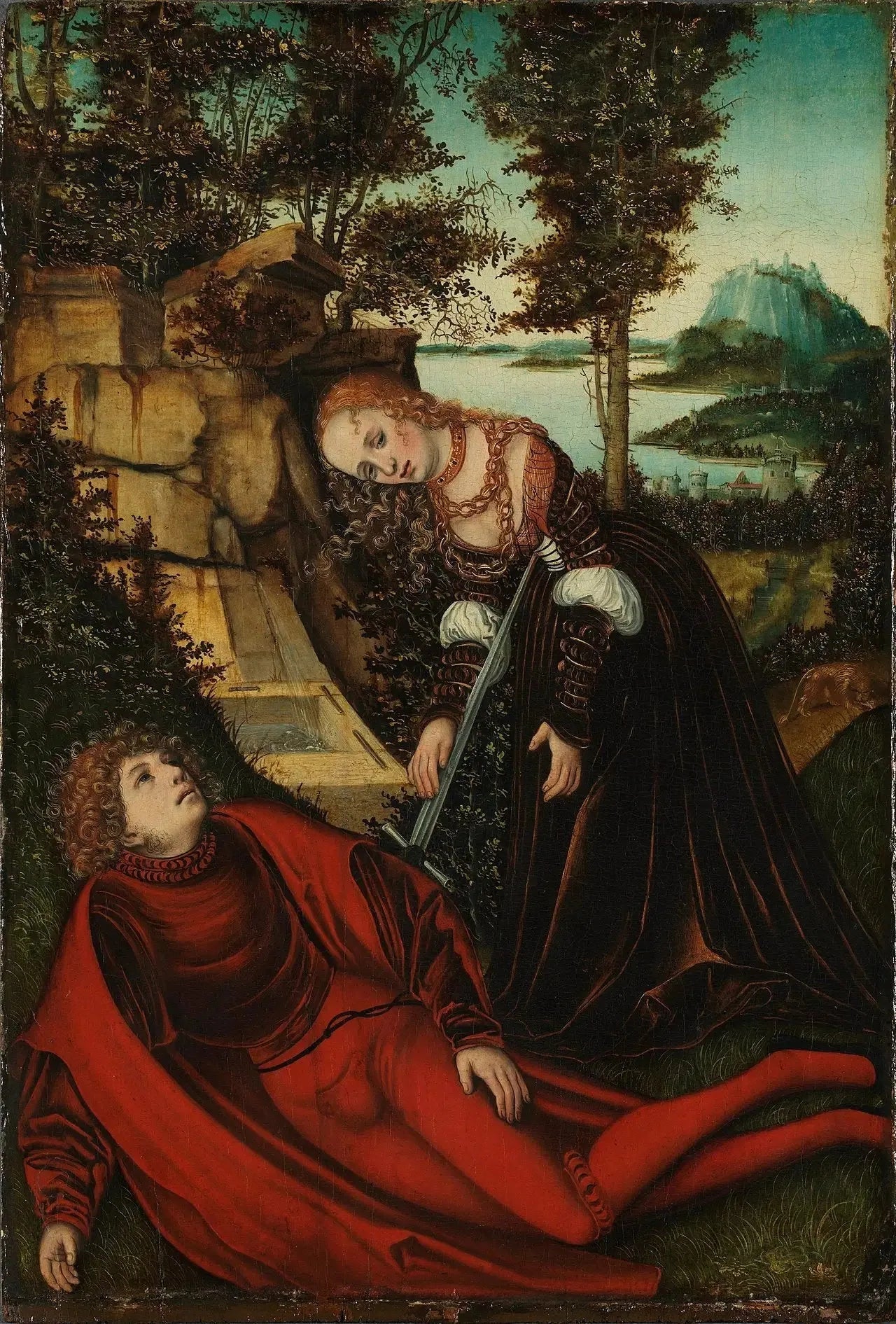 Pyrame et Thisbé - Lucas Cranach the Elder image 1 reproduction artisanale de tableau