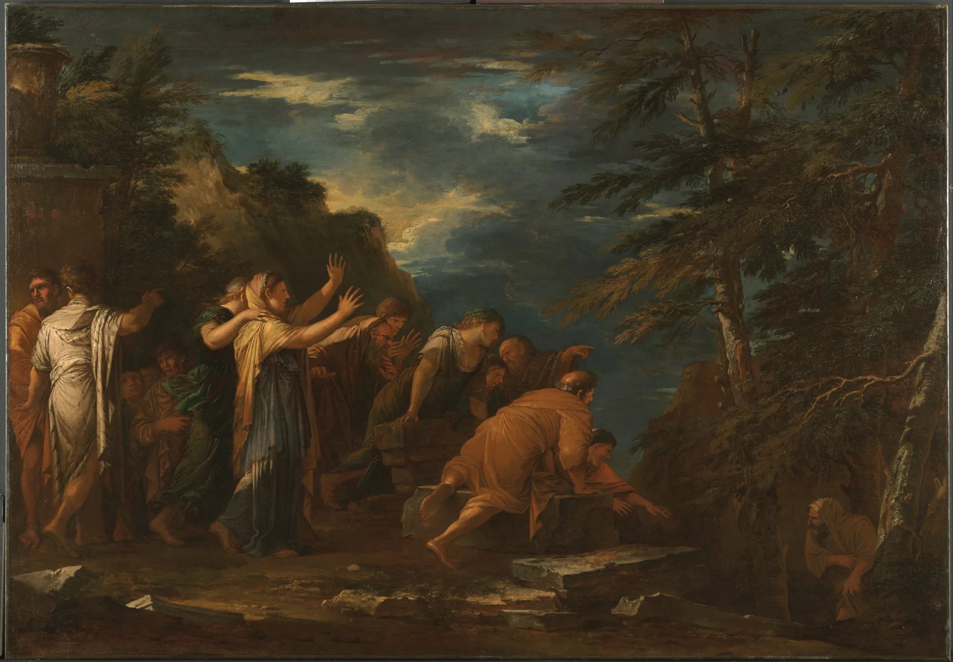 Pythagore émergeant des Enfers - Salvator Rosa image 1 reproduction d’œuvre d’art à l’huile