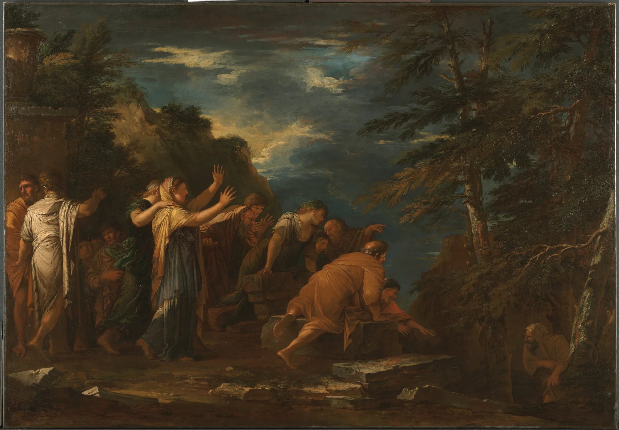 Pythagore émergeant des Enfers - Salvator Rosa image 1 reproduction d’œuvre d’art à l’huile