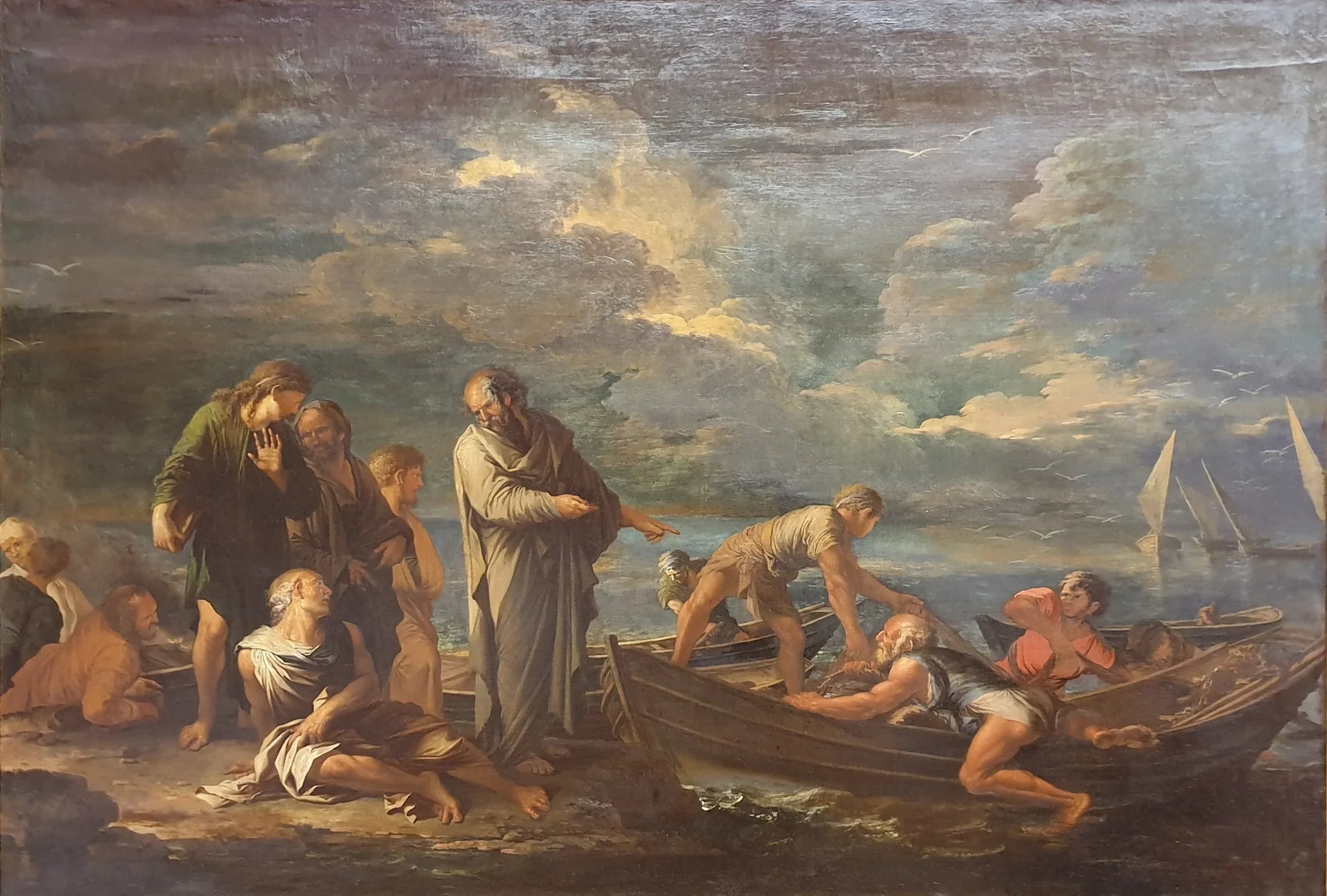 Pythagore et le pêcheur - Salvator Rosa image 1 reproduction de peinture à l’huile