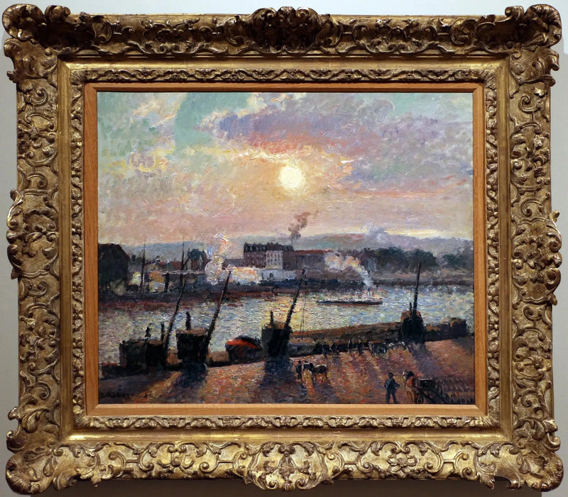 Quai de la Bourse, Rouen, soleil couchant - Camille Pissarro