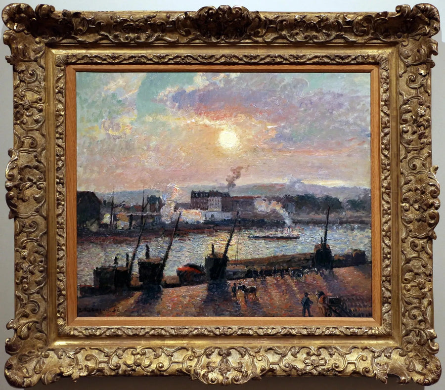 Quai de la Bourse, Rouen, soleil couchant - Camille Pissarro