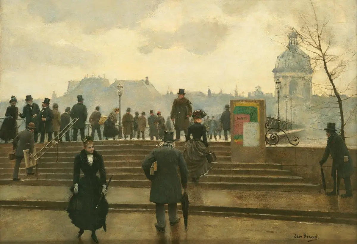 Quai de la Seine au Pont des Arts à Paris - Jean Béraud image 1 reproduction de peinture à l’huile