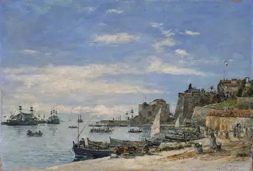 Quai de Villefranche - Eugène Boudin image 1 reproduction artisanale de tableau