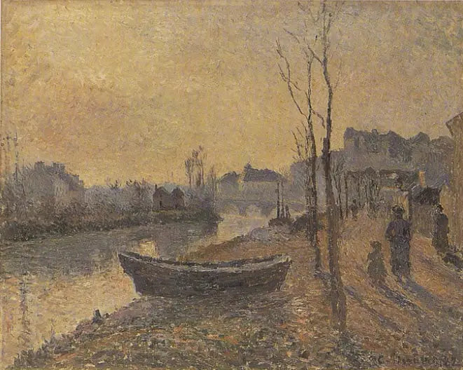 Quai du Pothuis, bords de l'Oise - Camille Pissarro image 1 copie peinte à la main à l’huile