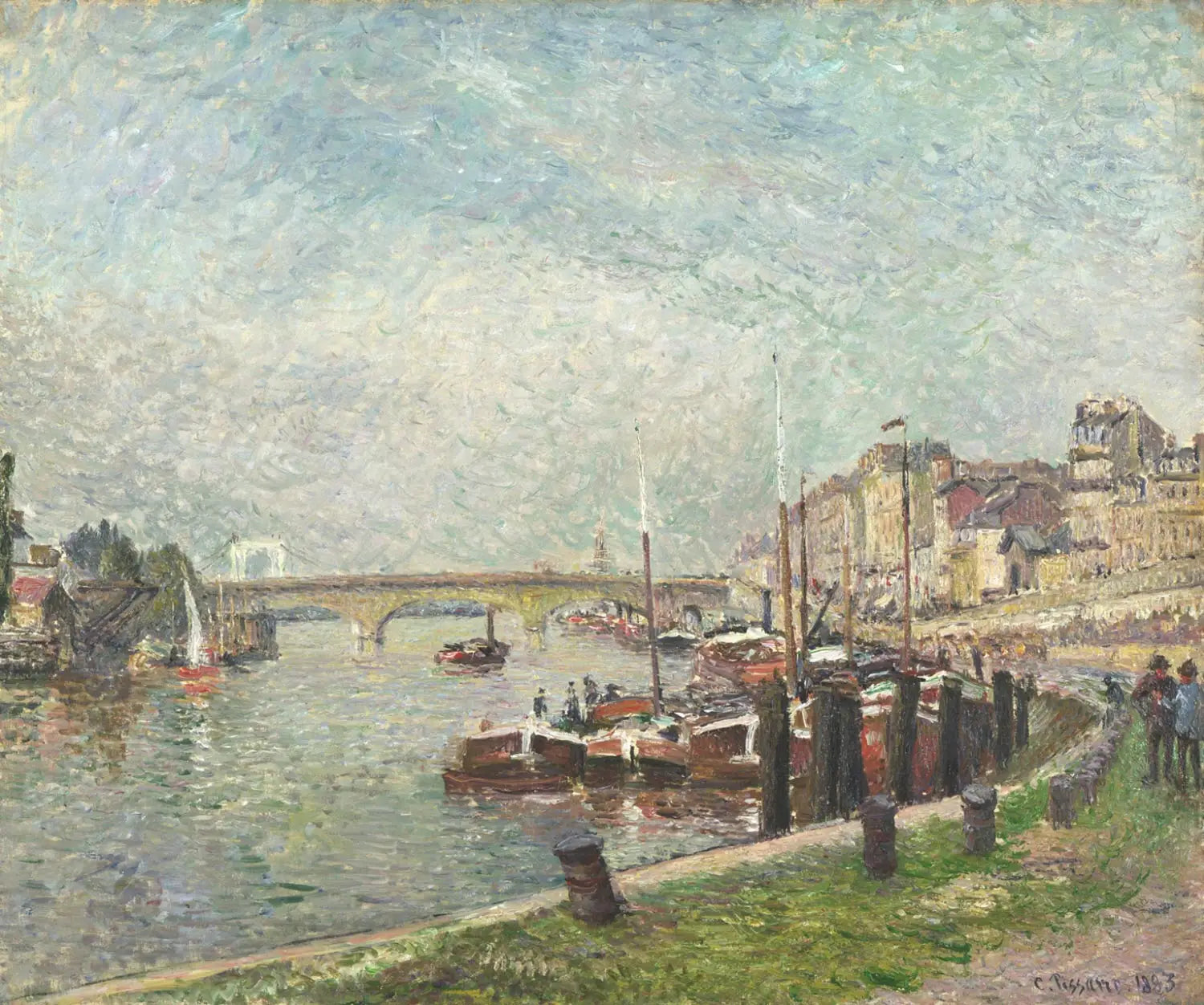 Quai Napoléon, Rouen - Camille Pissarro image 1 copie peinte à la main à l’huile