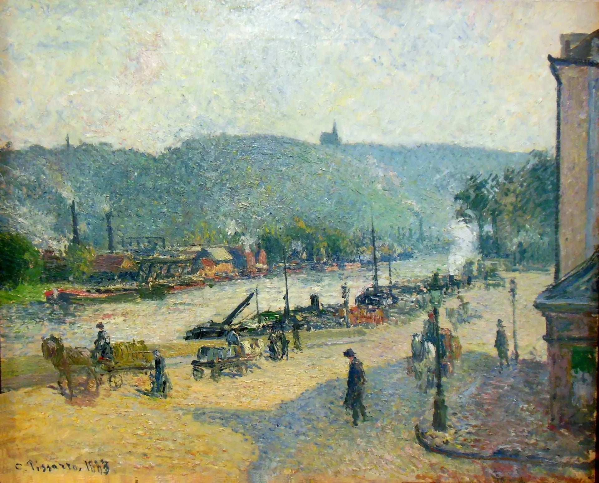 Quais de Rouen - Camille Pissarro image 1 tableau peint à l’huile sur toile