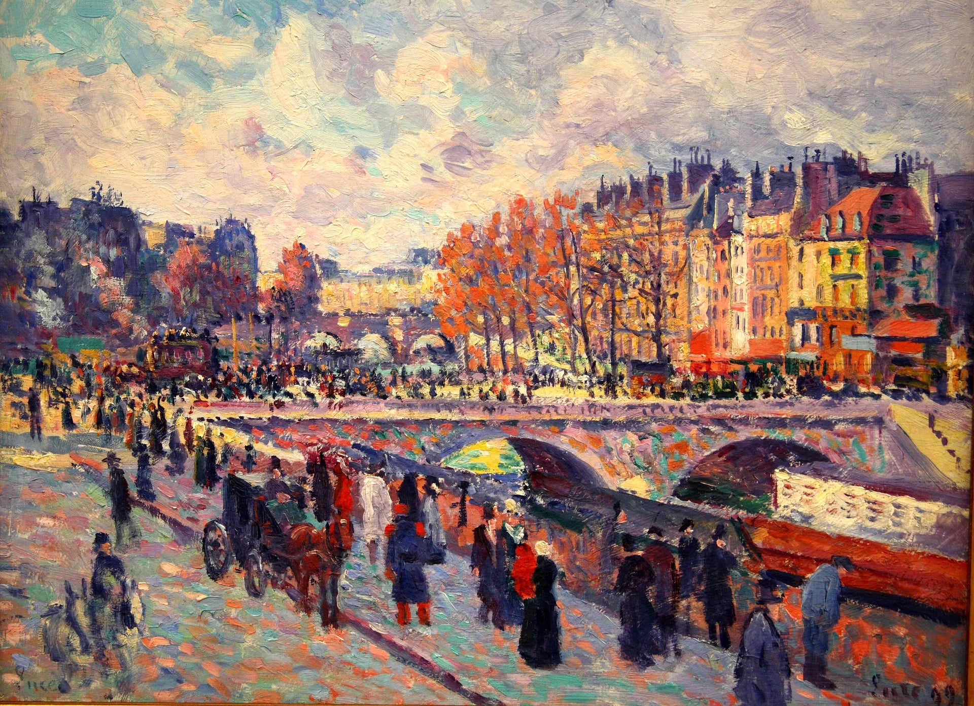 Quais de Seine à Paris - Maximilien Luce image 1 tableau peint à l’huile sur toile