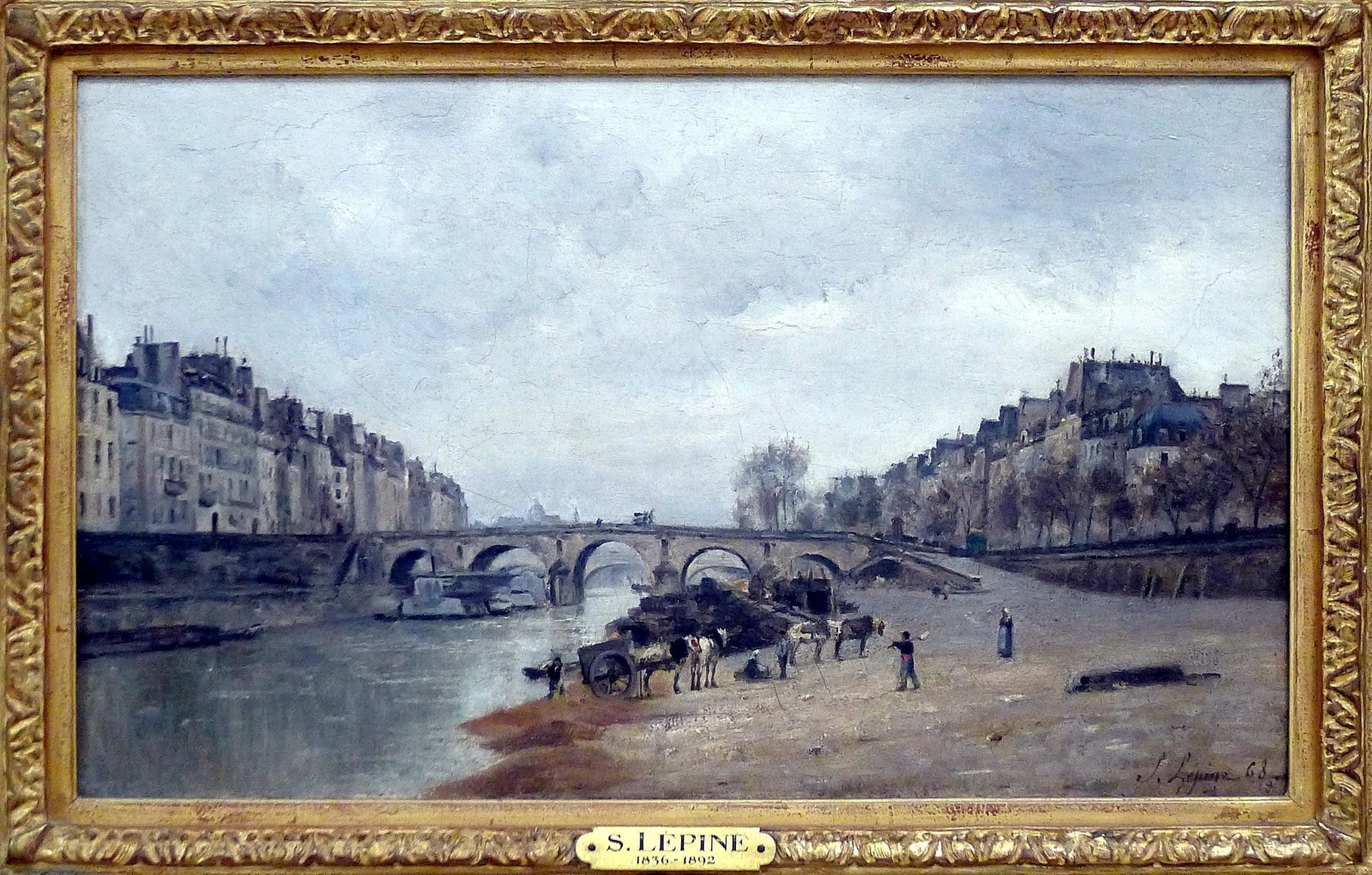 Quais des Célestins, avec le pont Marie - Stanislas Lépine image 1 reproduction artisanale de tableau