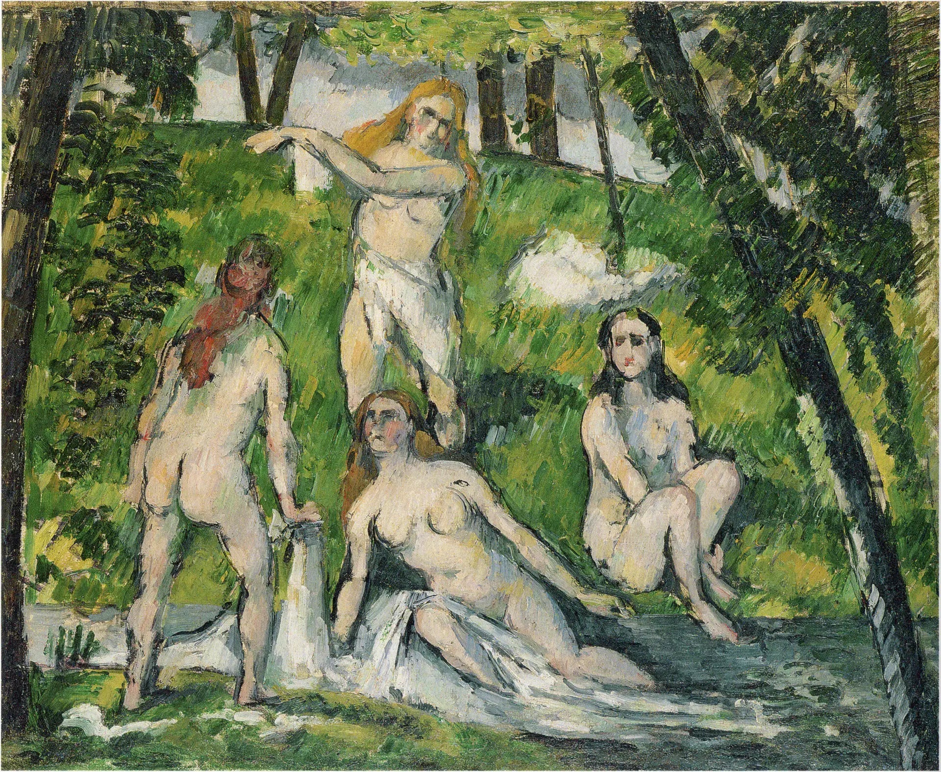 Quatre baigneuses - Paul Cézanne image 1 copie de tableau peinte à la main