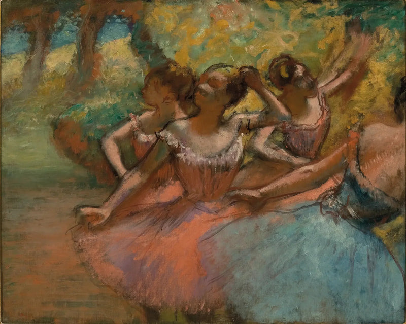 Quatre ballerines sur scène - Edgar Degas