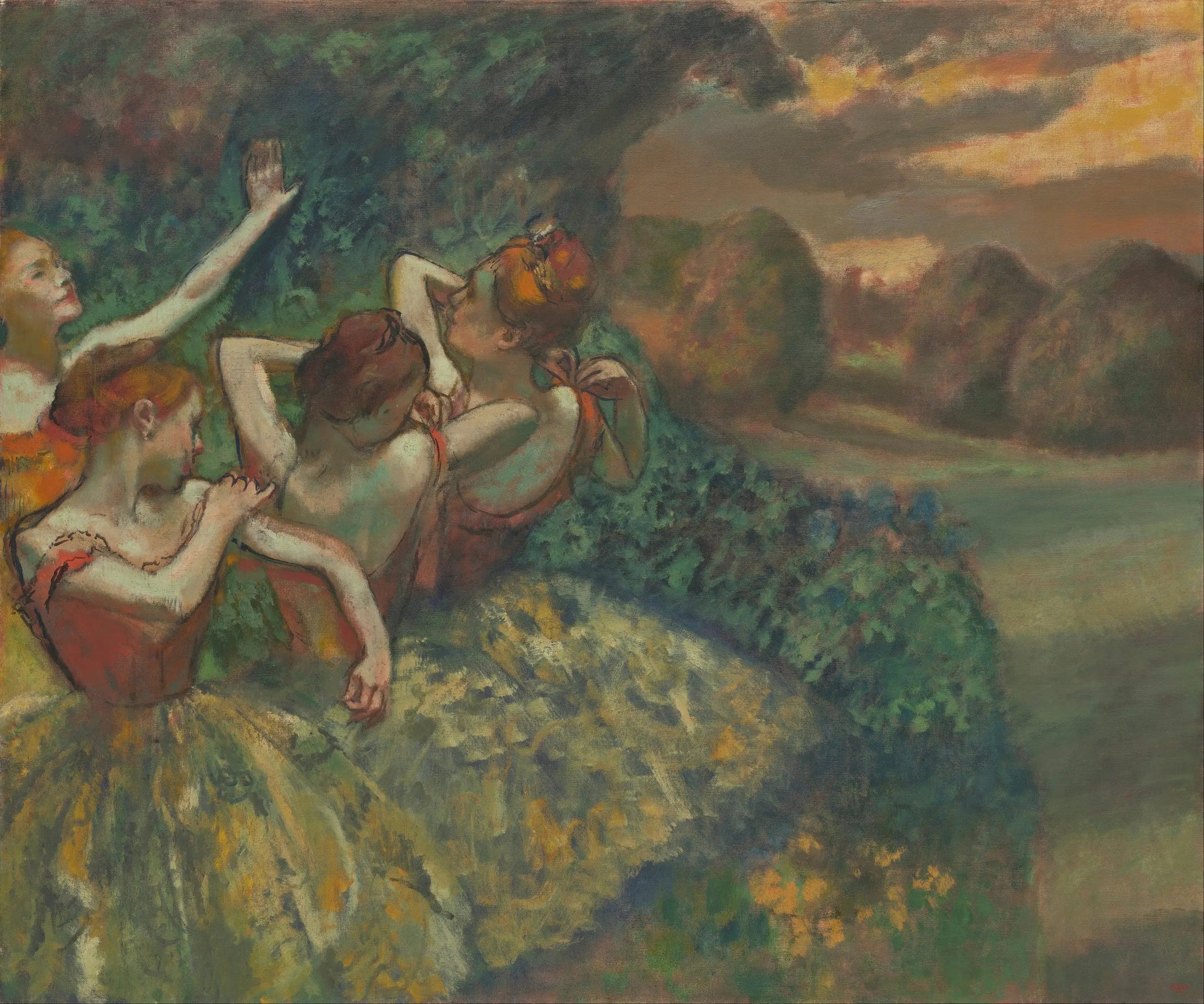Quatre danseurs - Edgar Degas image 1 copie de tableau peinte à la main