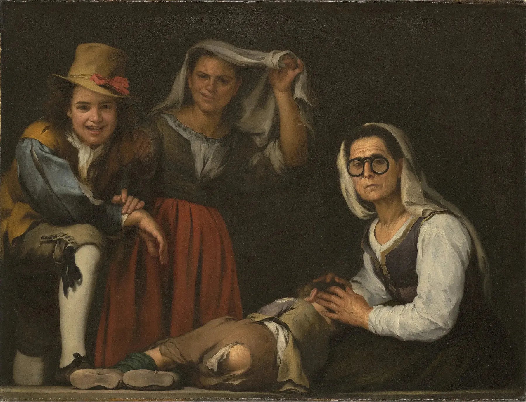 Quatre Figures sur l'escalier - Bartolomé Esteban Murillo image 1 copie de tableau peinte à la main