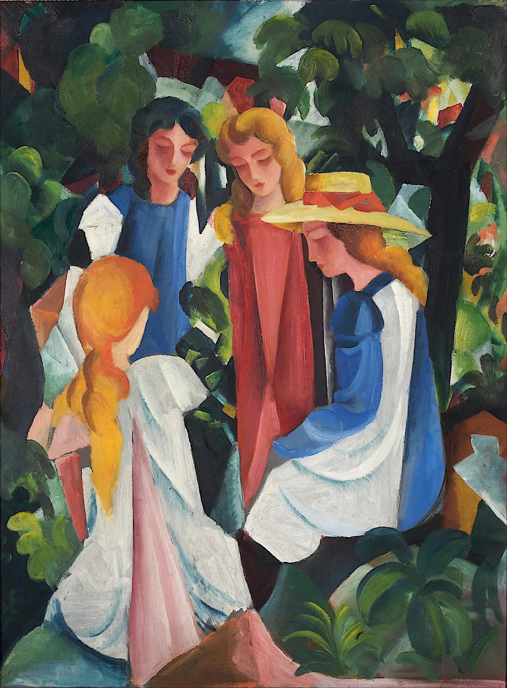 Quatre jeunes filles - August Macke image 1 reproduction réalisée par Alpha Reproduction