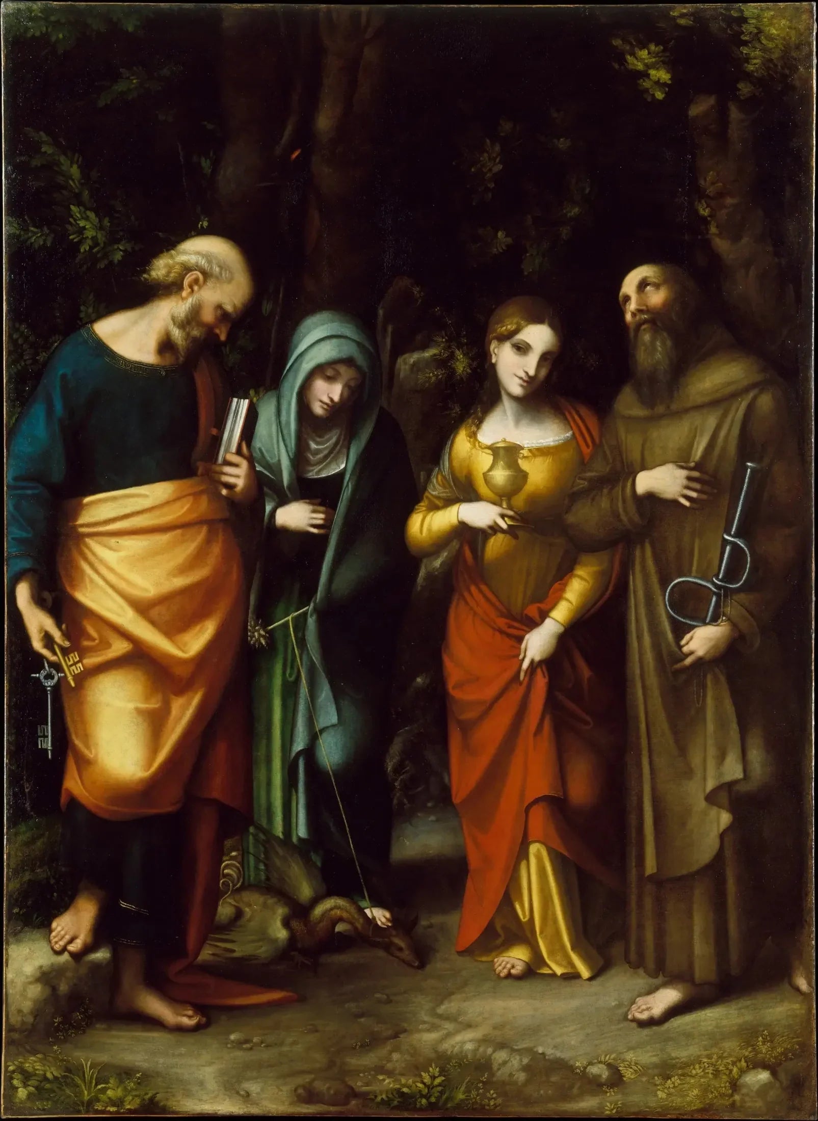 Quatre saints - Antonio da Correggio image 1 copie peinte à la main à l’huile