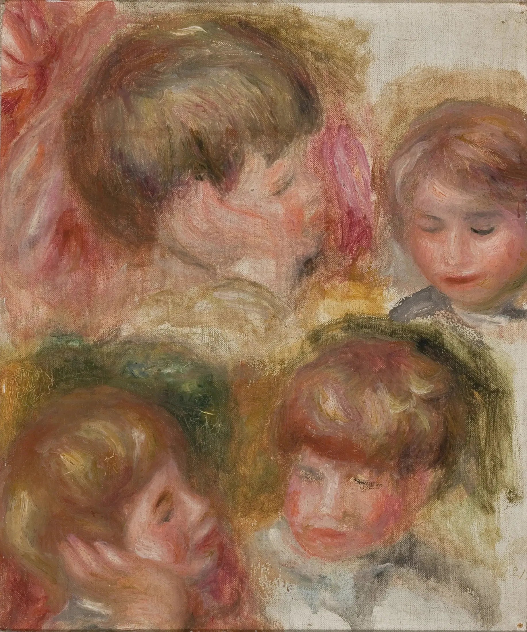 Quatre têtes - Pierre-Auguste Renoir image 1 reproduction de peinture à l’huile