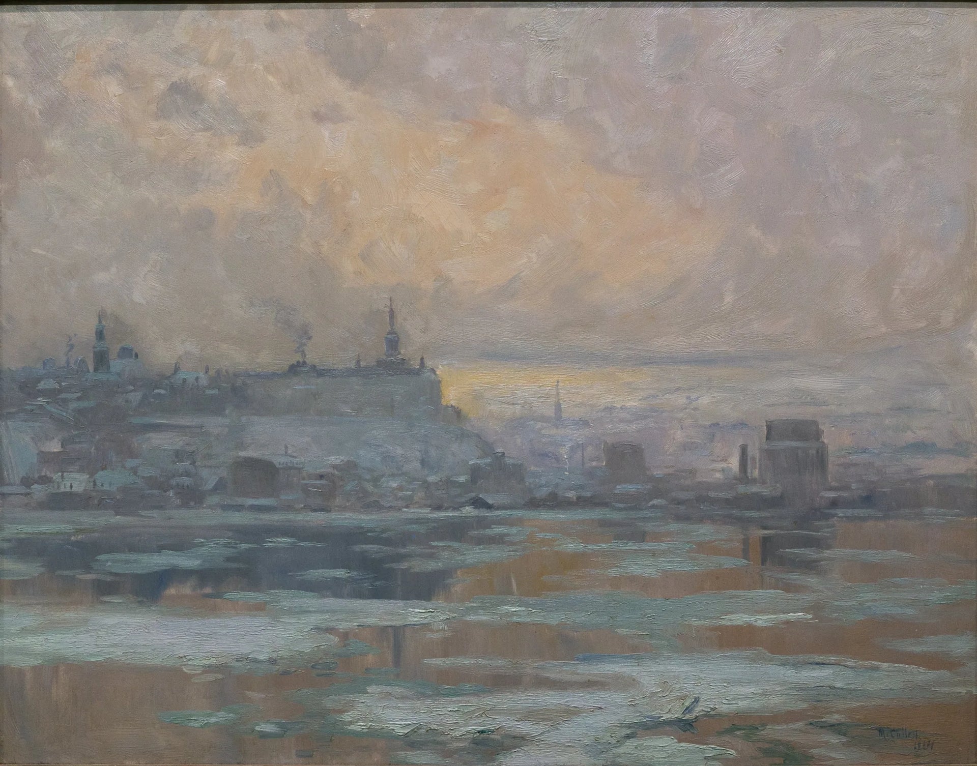 Québec vu de Lévis - Maurice Galbraith Cullen image 1 copie peinte à la main à l’huile