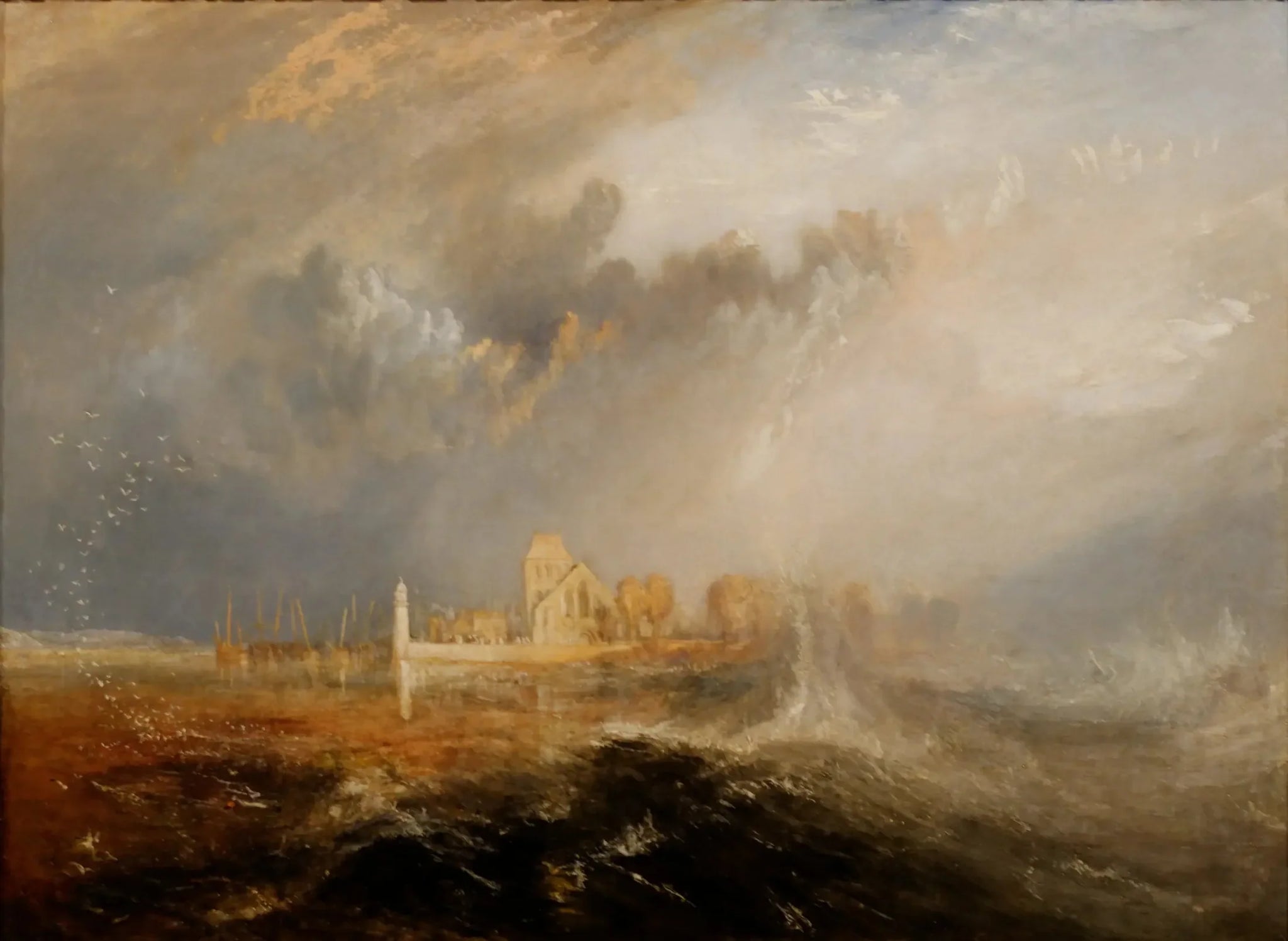 Quillebeuf, embouchure de la Seine. - J. M. W. Turner image 1 reproduction artisanale de tableau