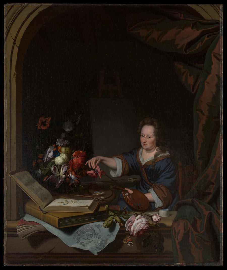 Rachel Ruysch dans son atelier - Michiel van Musscher|Rachel Ruysch