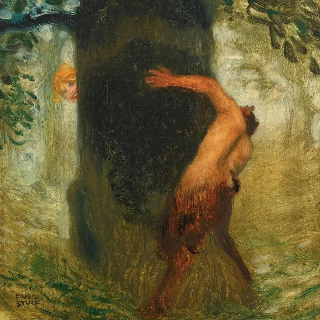 Raillerie - Franz Von Stuck image 1 reproduction artisanale de tableau