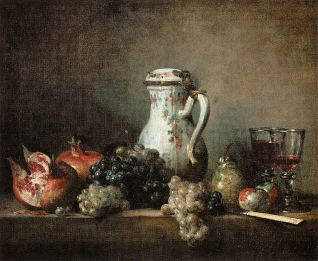 Raisins et Grenades - Jean Siméon Chardin image 1 reproduction réalisée par Alpha Reproduction