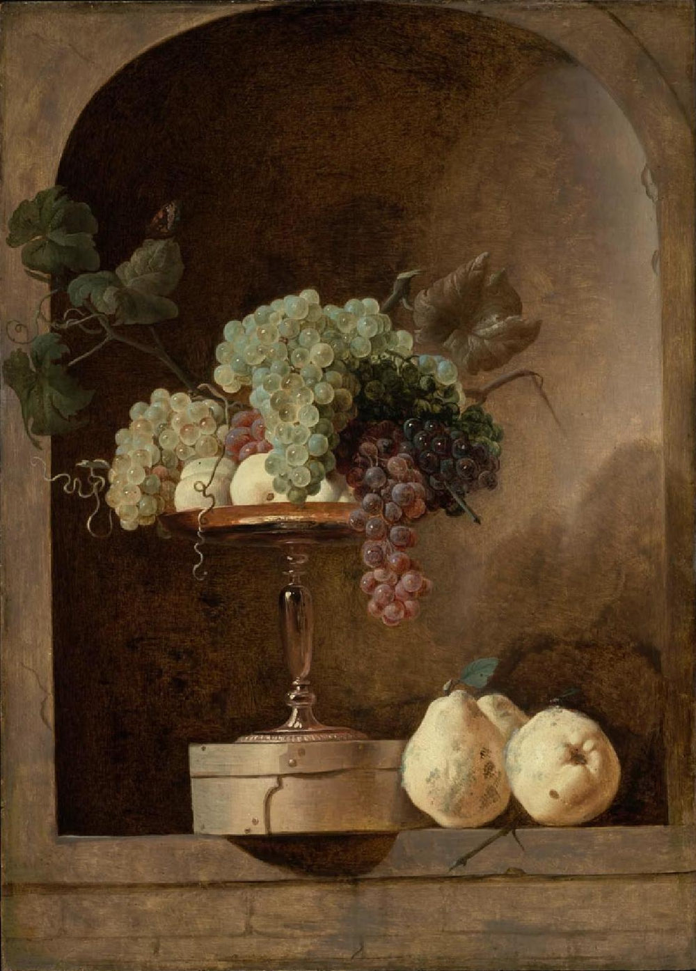 Raisins, pêches et coings dans une alcôve - Frans Snyders image 1 copie de tableau peinte à la main