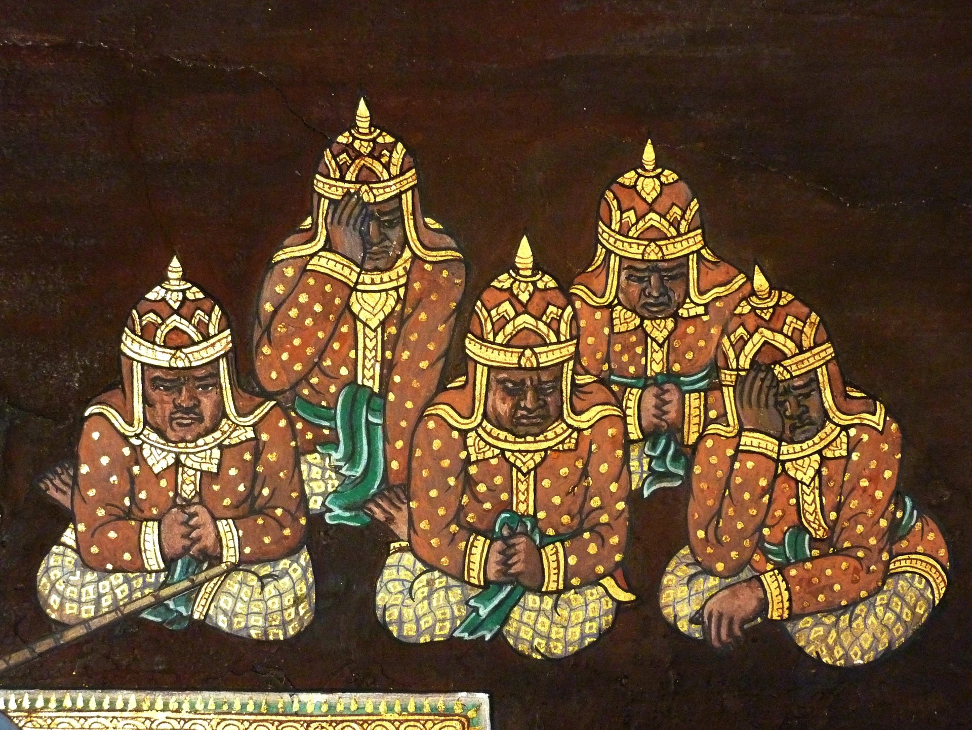 Ramakien, panneau 160 du cloître de Wat Phra Kaew, Ateliers royaux de Bangkok, fin du XVIIIe siècle, restauré depuis