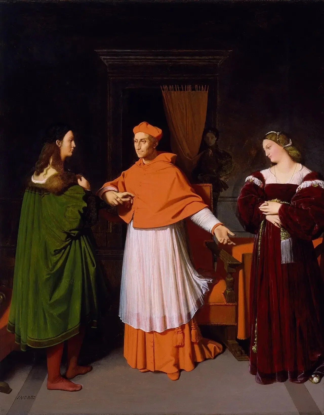 Raphaël et la Nièce du cardinal Bibbiena - Jean-Auguste-Dominique Ingres image 1 reproduction réalisée par Alpha Reproduction