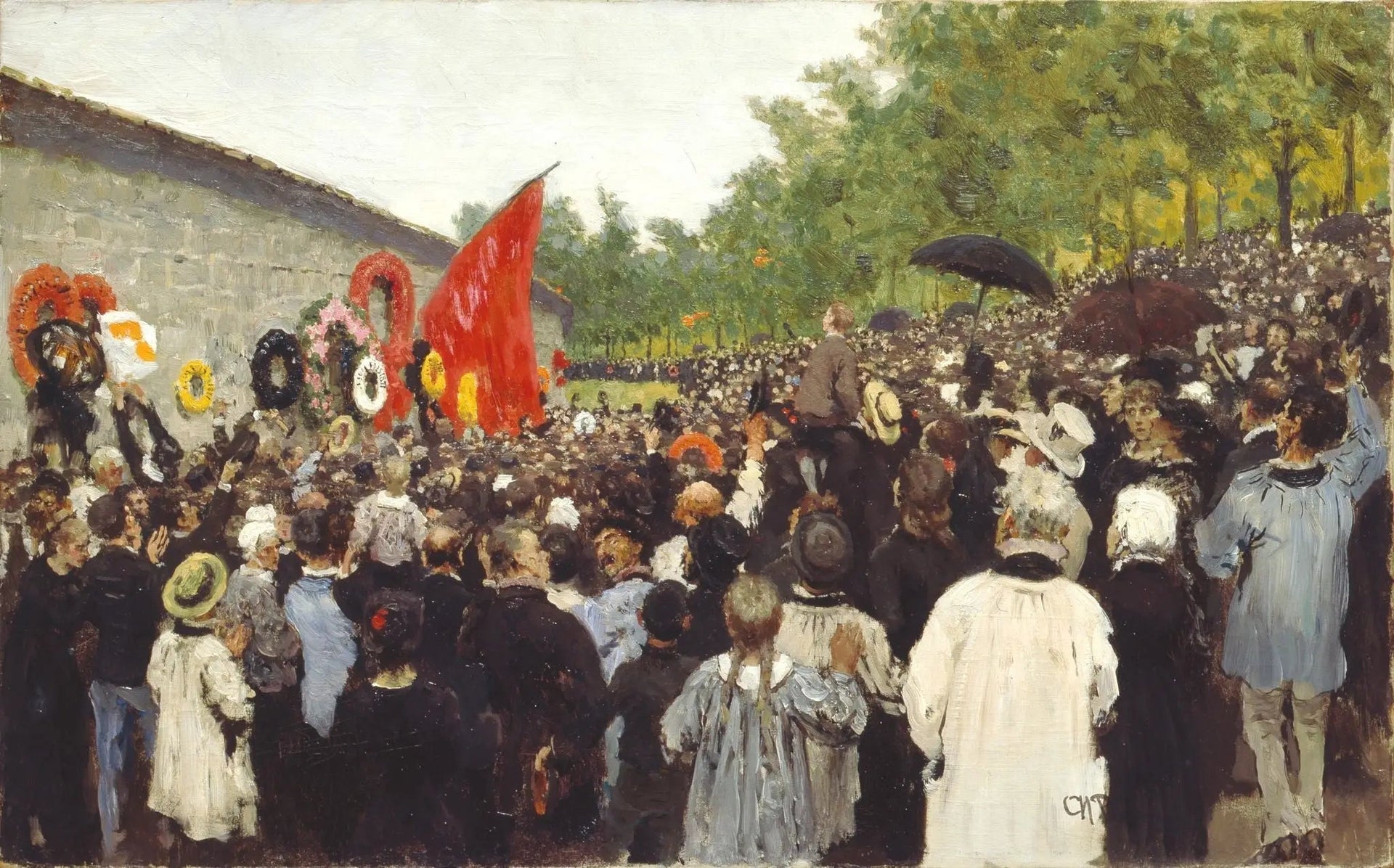 Rassemblement au Père Lachaise en mémoire des victimes de la Commune - Ilya Repin image 1 tableau peint à l’huile sur toile
