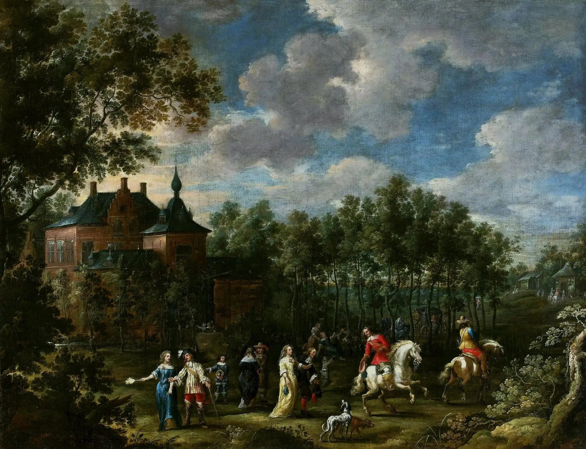 Rassemblement dans un parc - David Teniers le Jeune image 1 reproduction d’œuvre d’art à l’huile
