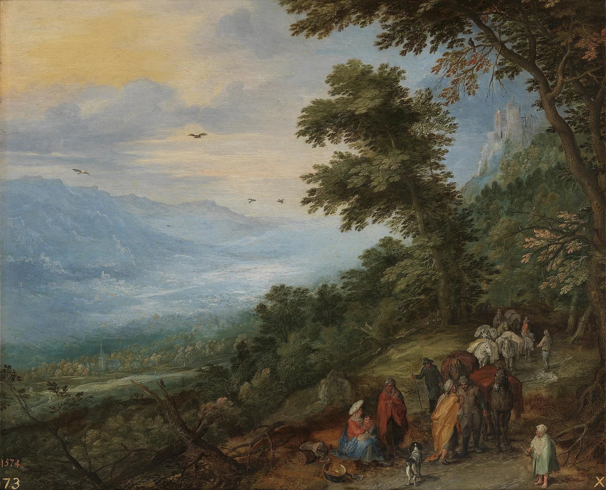 Rassemblement de gitans dans un bois - Jan Brueghel l'Ancien image 1 reproduction artisanale de tableau