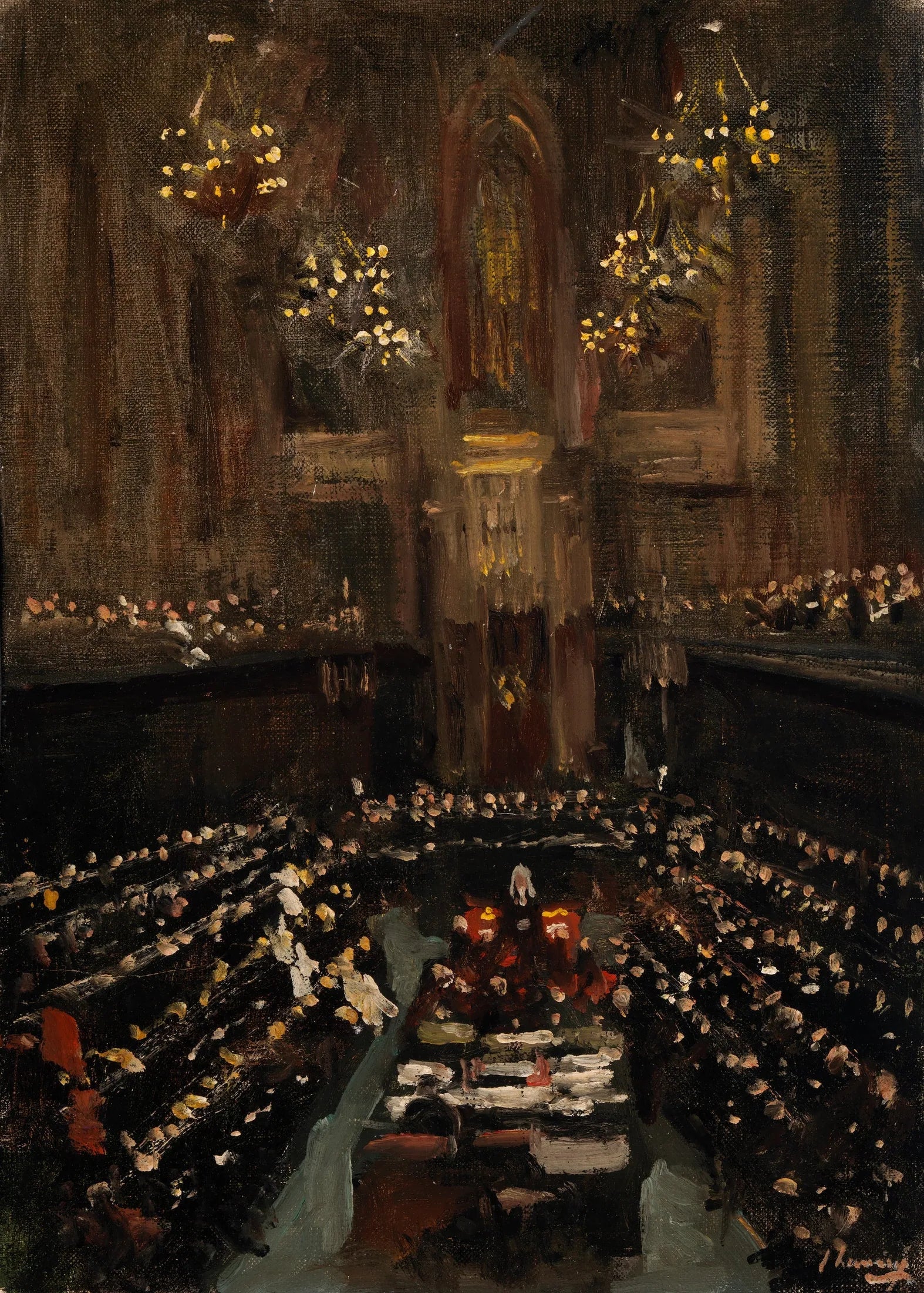 Ratification du traité irlandais par la Chambre des lords anglaise, 1921 - John Lavery image 1 reproduction de peinture à l’huile