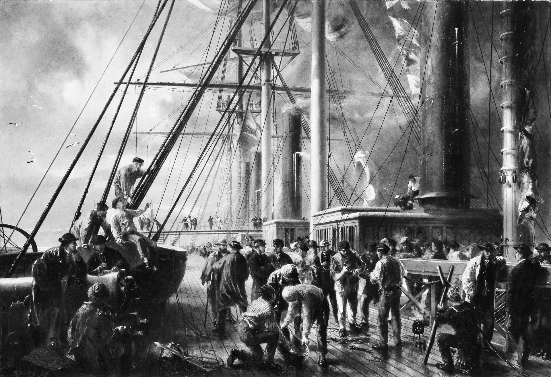 Réalisation de l'épissure entre l'extrémité côtière et le câble sous-marin - Robert Charles Dudley