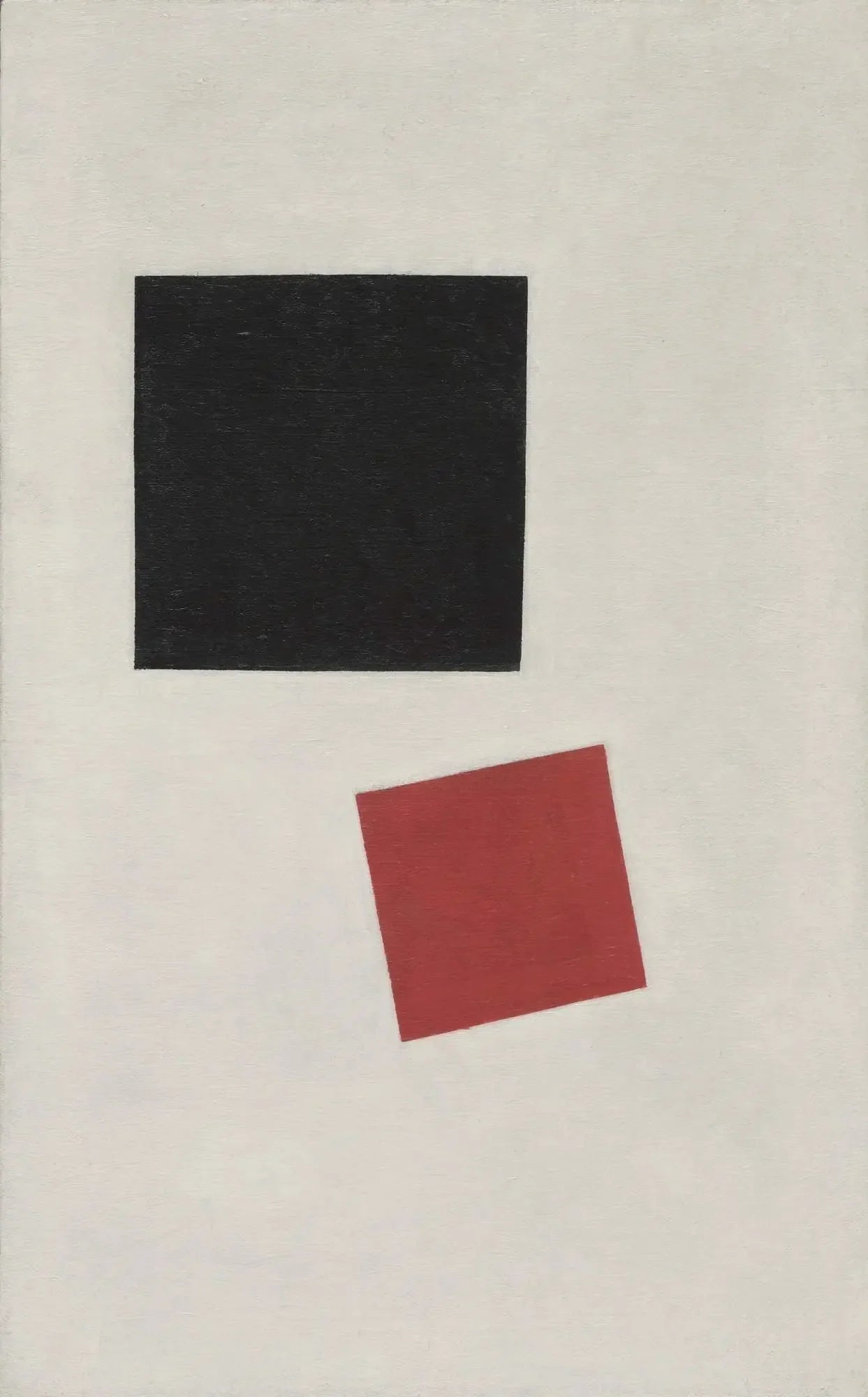 Réalisme pictural d'un garçon avec un sac à dos - Masses de couleurs dans la quatrième dimension - Kazimir Malevich image 1 reproduction artisanale de tableau