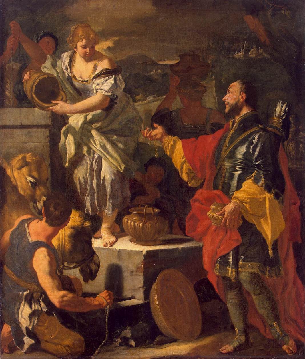 Rébecca au puits - Francesco Solimena image 1 copie de tableau peinte à la main