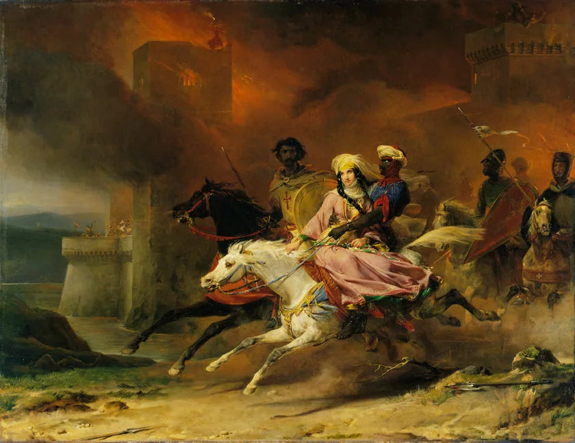 Rebecca et Brian de Bois-Guilbert - Léon Cogniet image 1 reproduction de peinture à l’huile