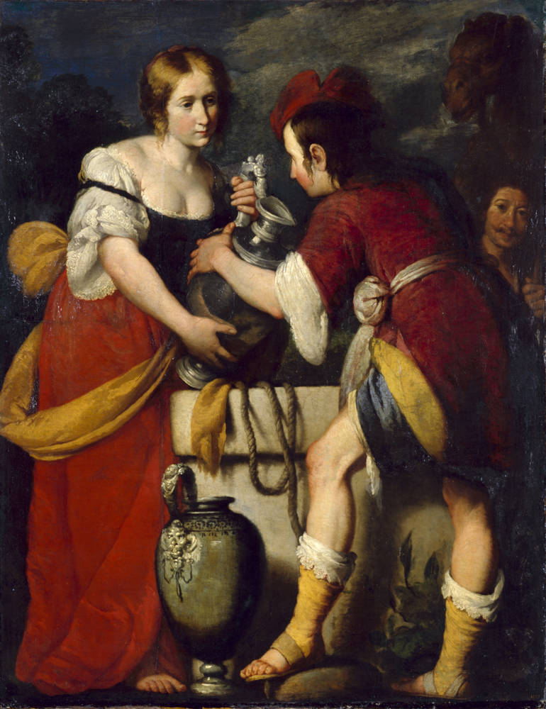 Rebecca et Eliezer au puits - Bernardo Strozzi