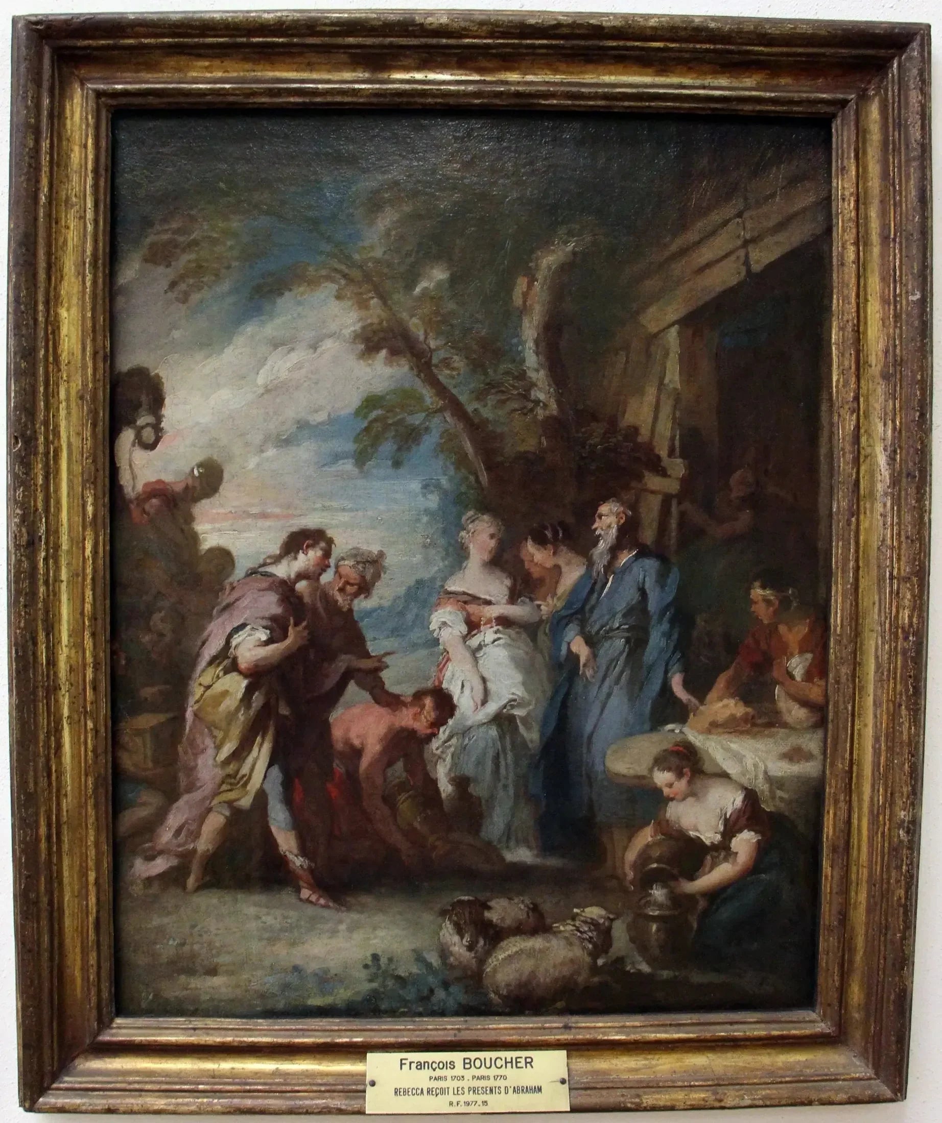 Rébecca reçoit les présentes d'Abraham - François Boucher image 1 copie peinte à la main à l’huile