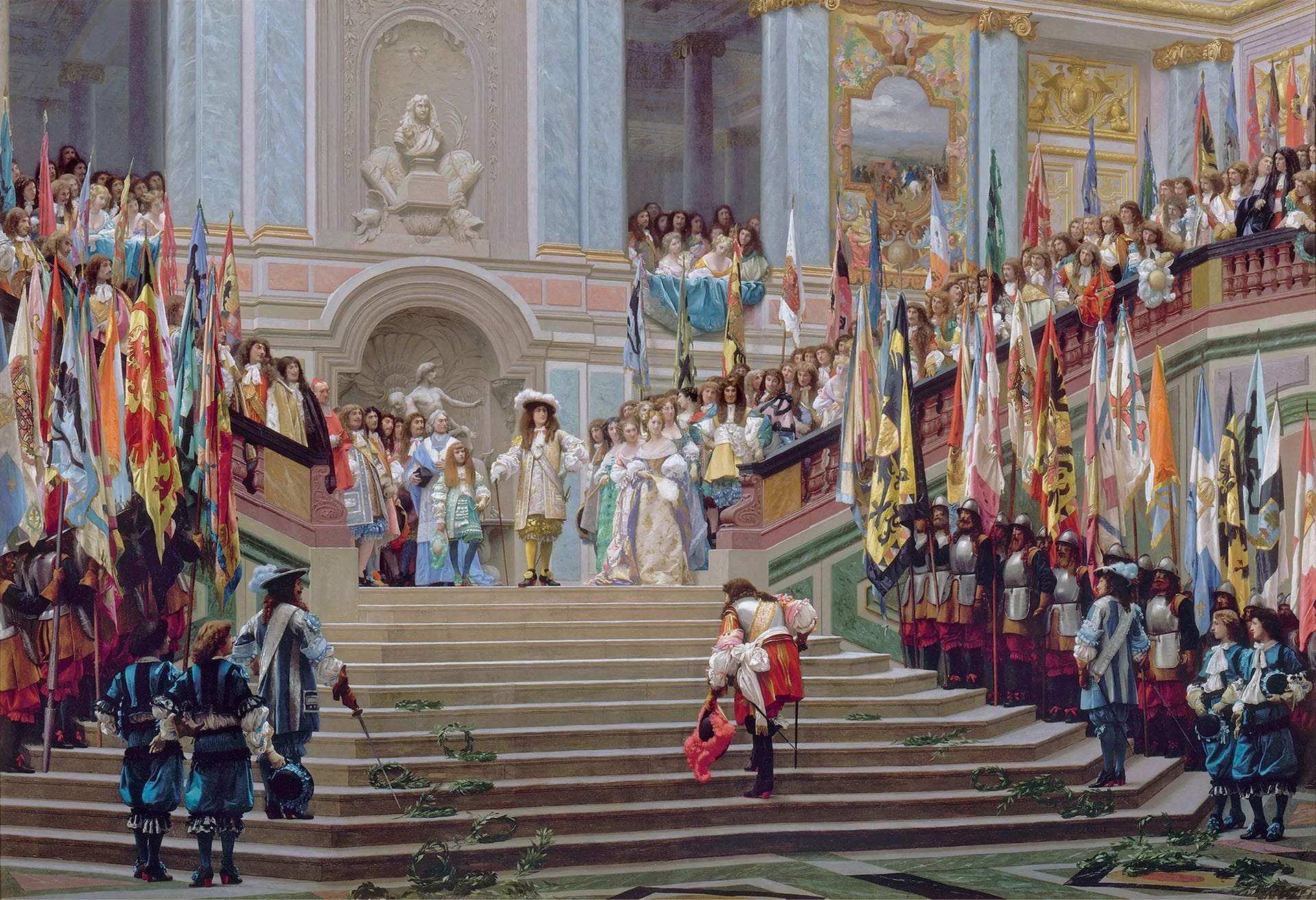 Réception du Grand Condé à Versailles - Jean-Léon Gérôme image 1 copie peinte à la main à l’huile