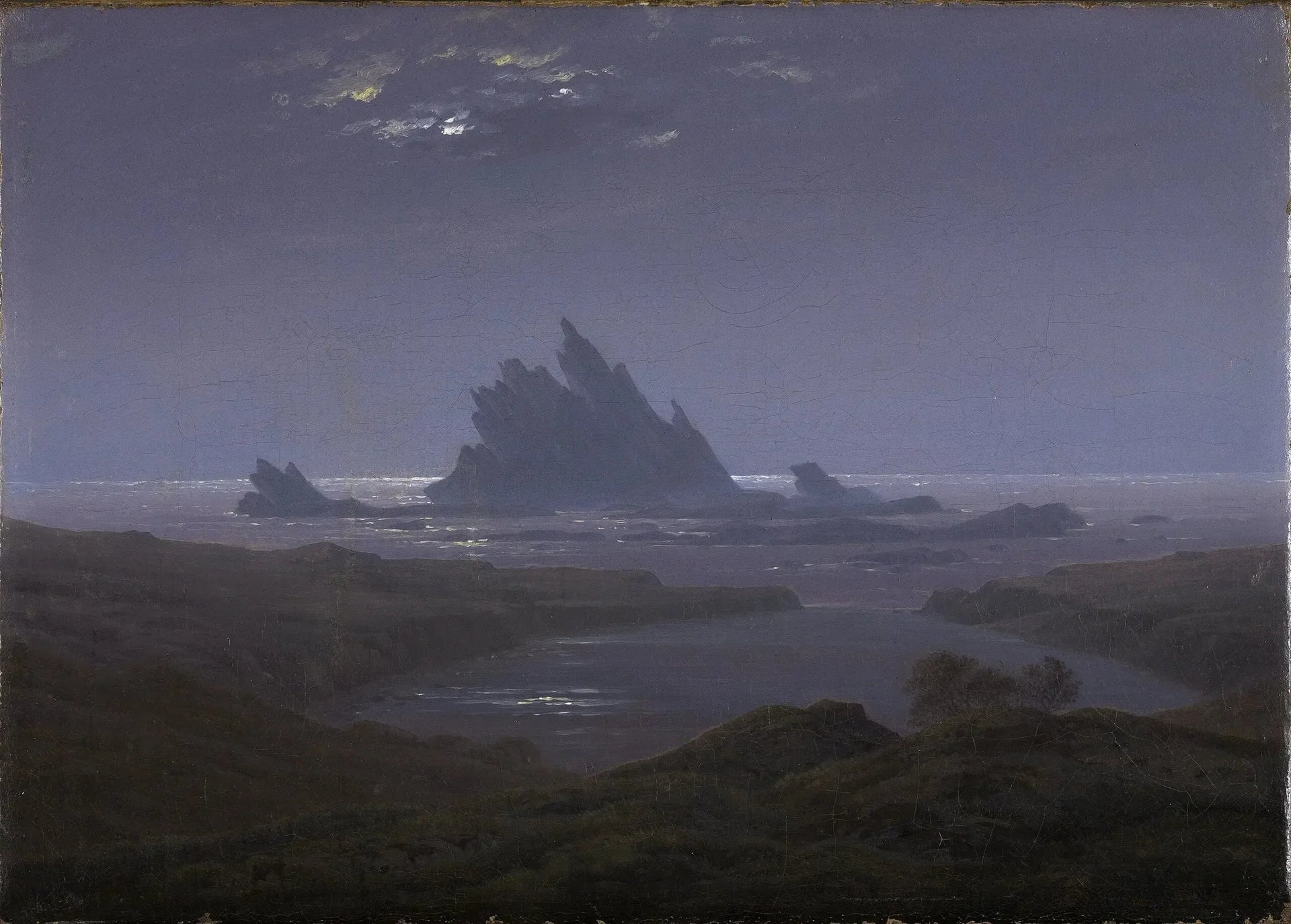 Récif rocheux au bord de la mer - Caspar David Friedrich image 1 copie peinte à la main à l’huile