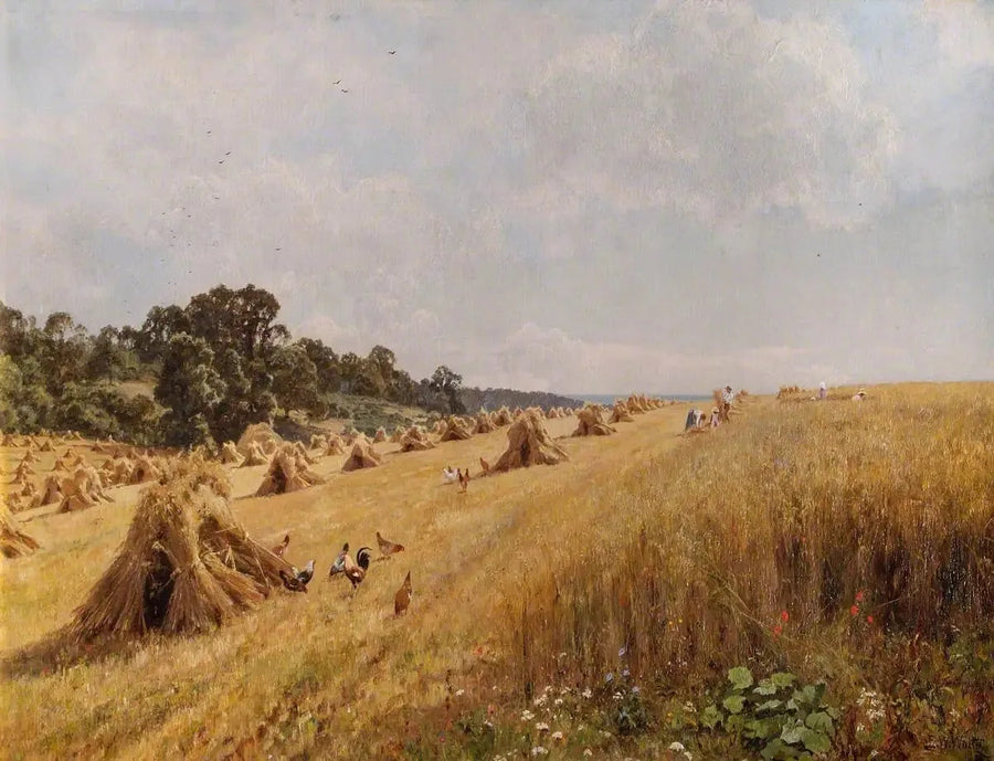 Récolte dans le champ familial - Edward Wilkins Waite