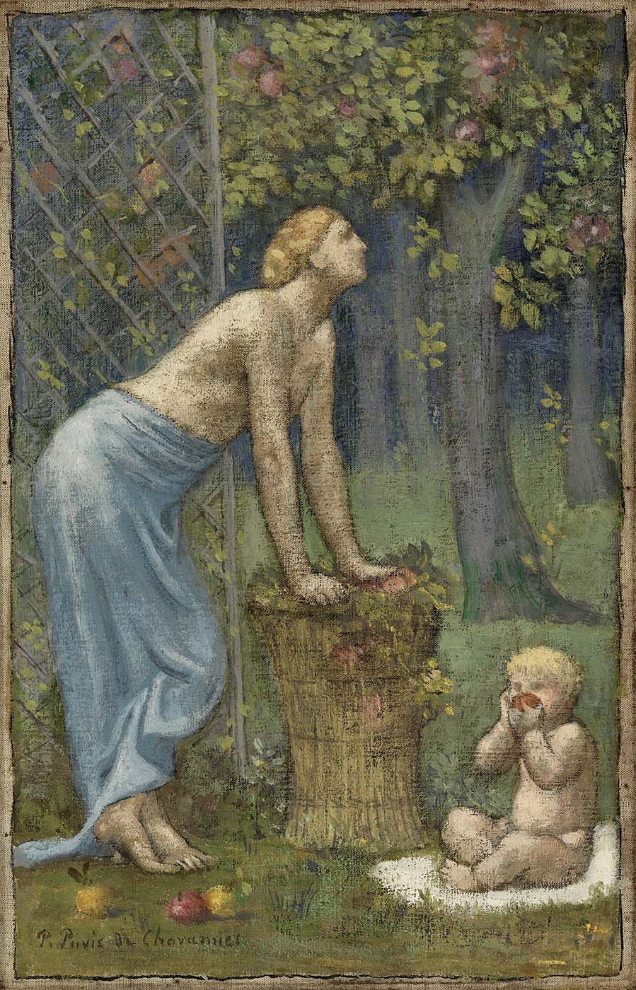 Récolte des Pommes - Pierre Puvis de Chavannes image 1 reproduction d’œuvre d’art à l’huile
